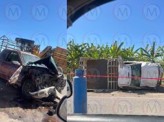 Chofer gasero evita tragedia en carretera de Nayarit; chocó contra camioneta llena de jornaleros