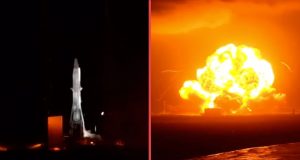 Cohete de Blue Origin explota en plataforma de lanzamiento en Florida durante prueba de motores
