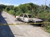 Localizan vehículo completamente calcinado y desata fuerte movilización policiaca en Tepic