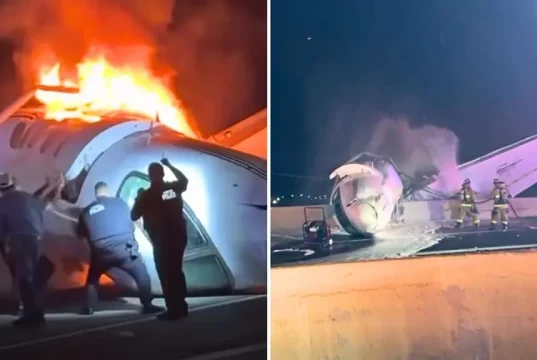 Jet privado se estrella en autopista de Laredo, en Texas: un pasajero murió