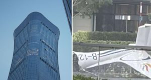 Avión se estrella contra el China Zun, el edificio más alto de Beijing