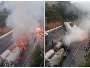 Explosión de pipas paraliza la autopista Chamapa-Lechería y deja al menos cinco heridos en Edomex