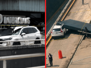 Muere una persona tras desplome de estructura sobre su auto en Edomex